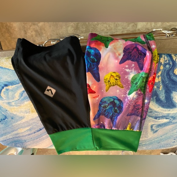 🐈‍⬛CoolFeline Or🙀BADDKittyVibes Pre-Loved Stretchy Shorts Sz-M/L Kids or XS Jrs. - Picture 14 of 16